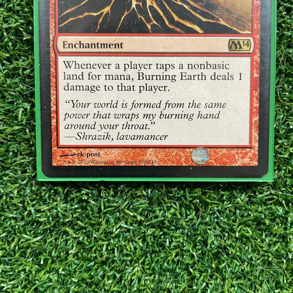 MTG Burning Earth M14 Rare Red Enchantment Nonbasic Land Damage NM